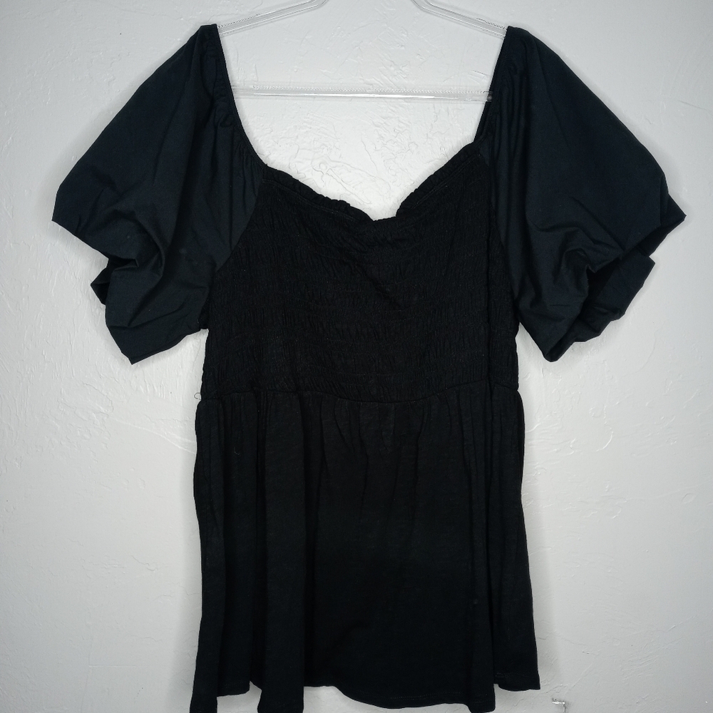 Torrid Black Puff Sleeve Top